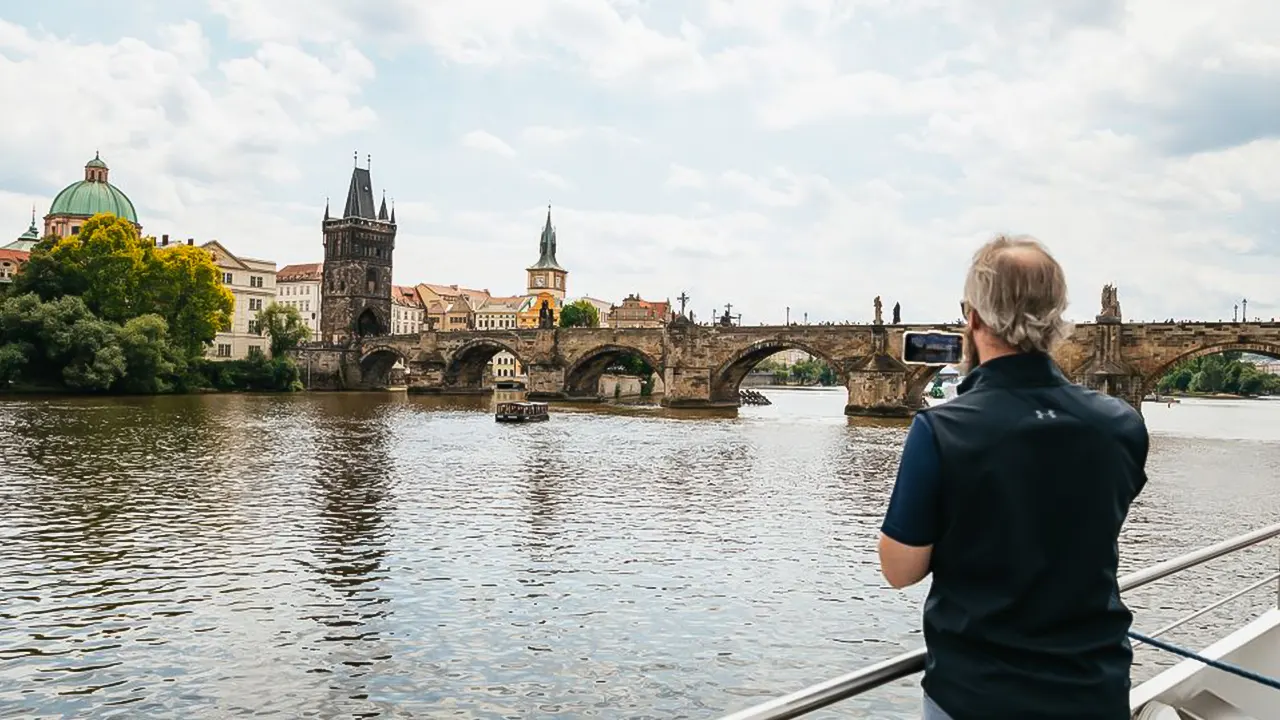 Vltava River Lunch Cruise in an Open-Top Glass Boat