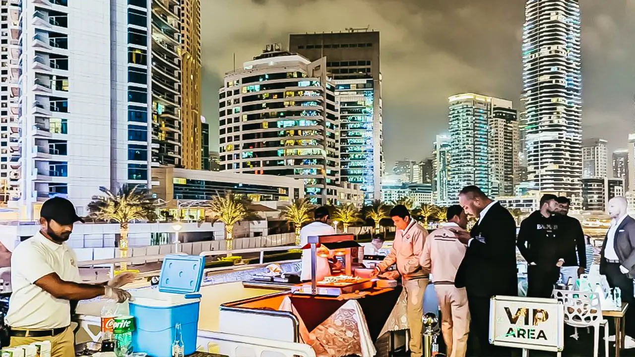 A cruise on a yacht with a dinner buffet