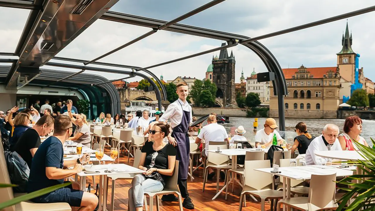 Vltava River Lunch Cruise in an Open-Top Glass Boat